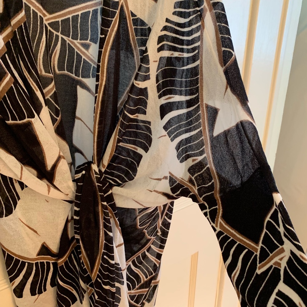 Chico’s long cardigan print with ties - Picture 5 of 6